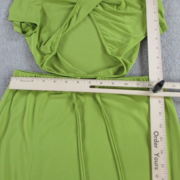 12th Tribe Top and Skirt Set Womens Small Green Twist Cropped EUC - Picture 5 of 10
